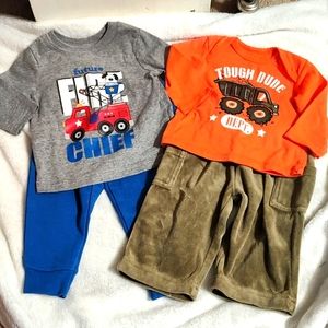 2 Sets Baby Boys Shirt Pants 0-3m